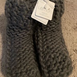 Gray Lemon Slippers NWT